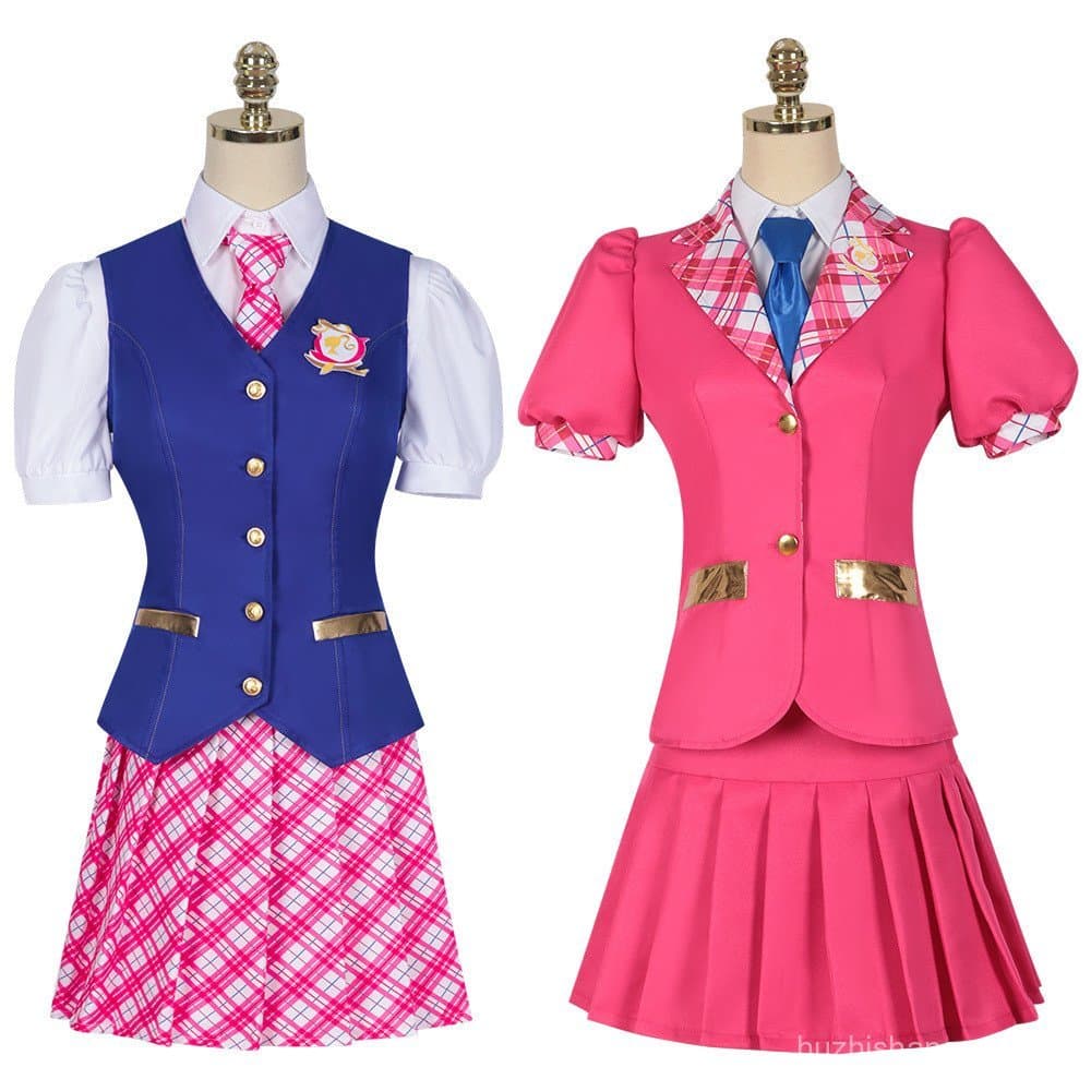 Roupa de Cosplay do Filme da Barbie, Uniforme Escolar da Academia de Princesas, Vestido Delancey, Calças Justas, Fantasi