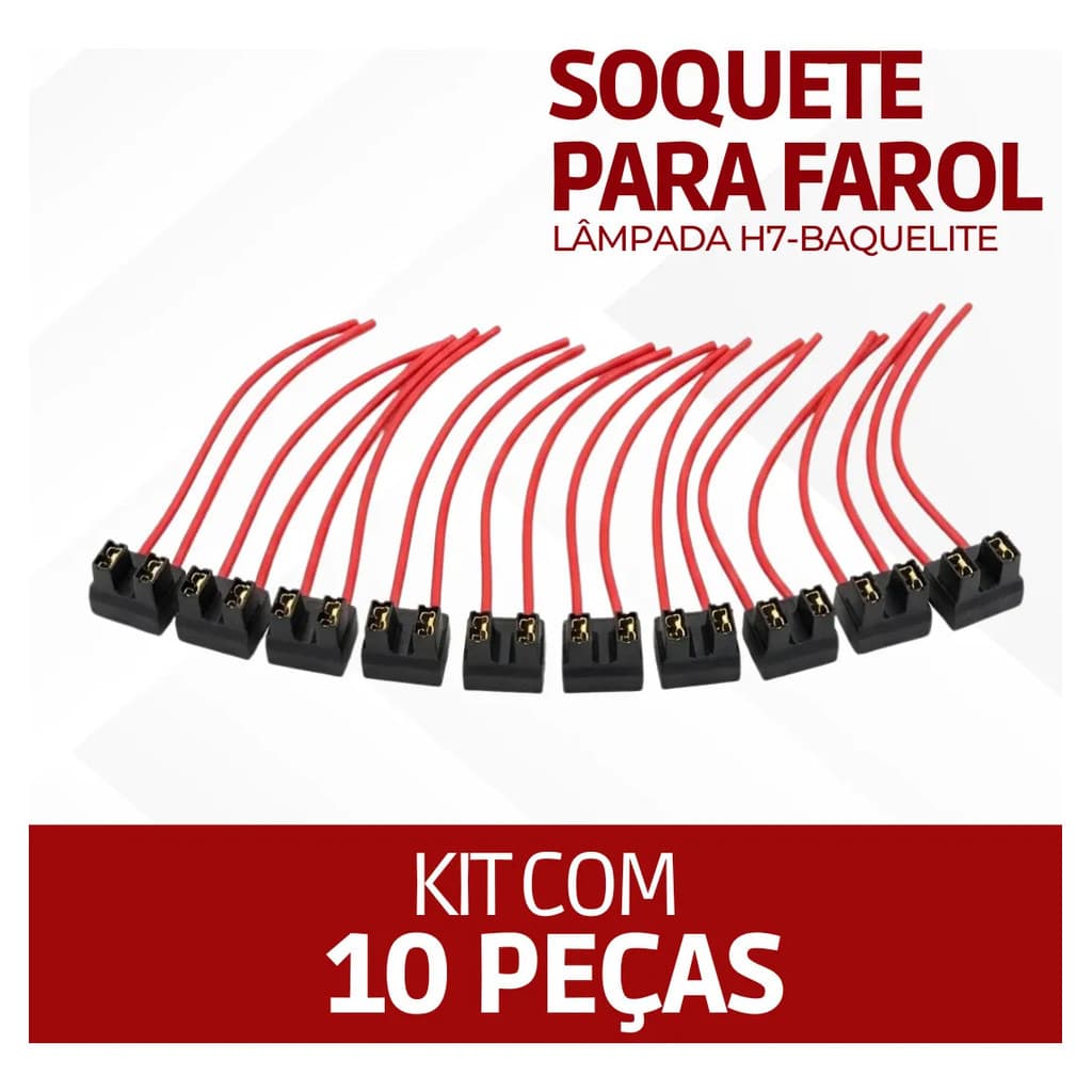 Kit 10 Soquete P/lampada Farol Lâmpada H7-baquelite