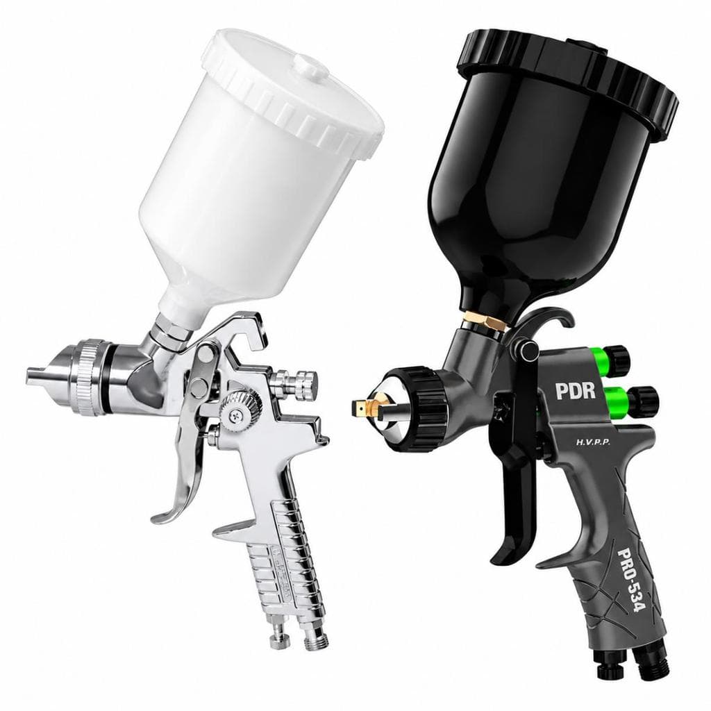 2 PISTOLA PROFISSIONAL PINTURA H827P 1.4MM + PRO534P 1.7MM 600ML PDR