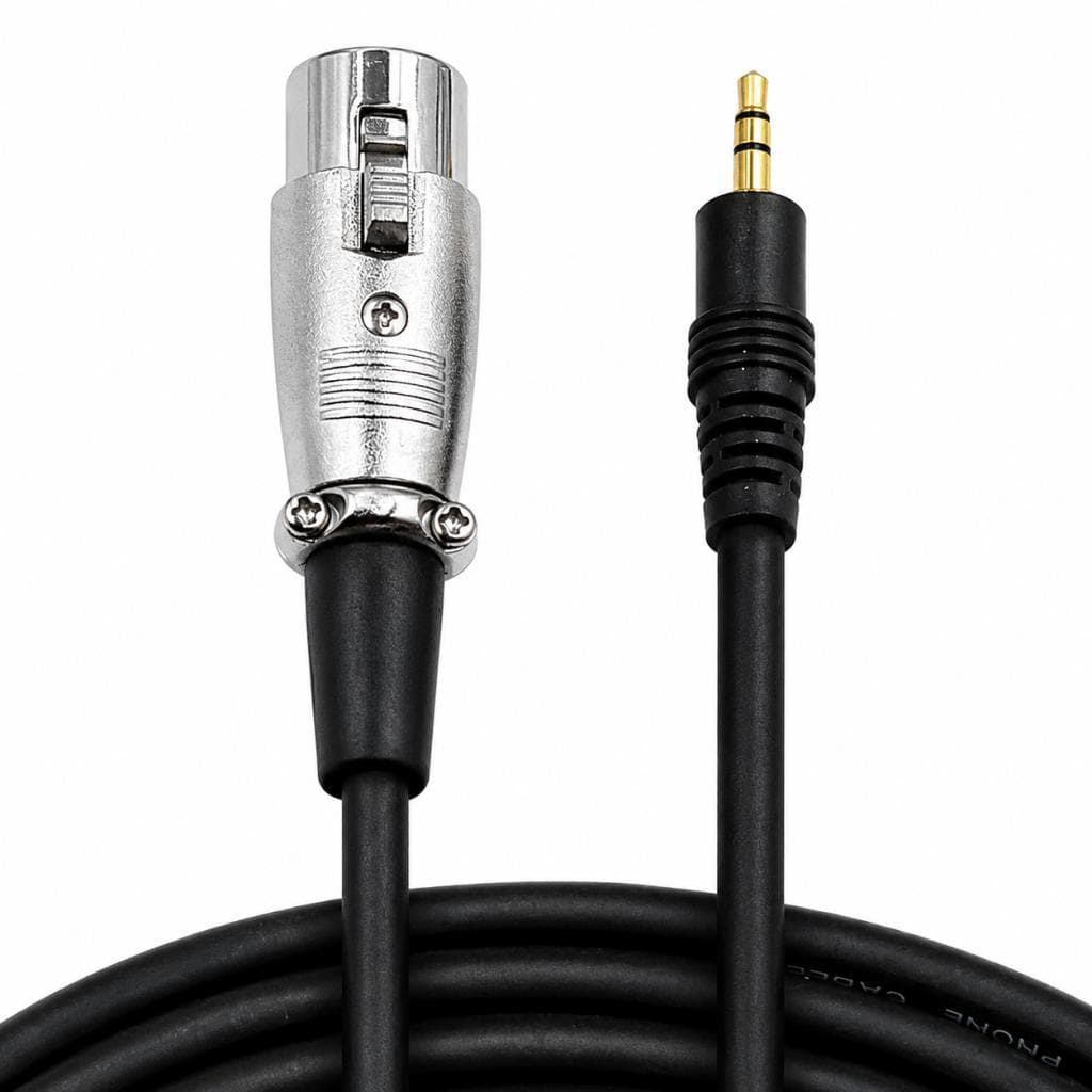 Cabo XLR Fêmea P/ P2 Estéreo Microfone Profissional