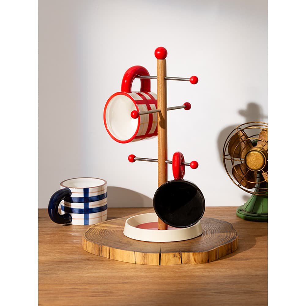 XEMO Retro Prateleira de mesa Criativo Memphis Cup Rack de armazenamento Conjunto de chá Rack de exibição de xícara de c