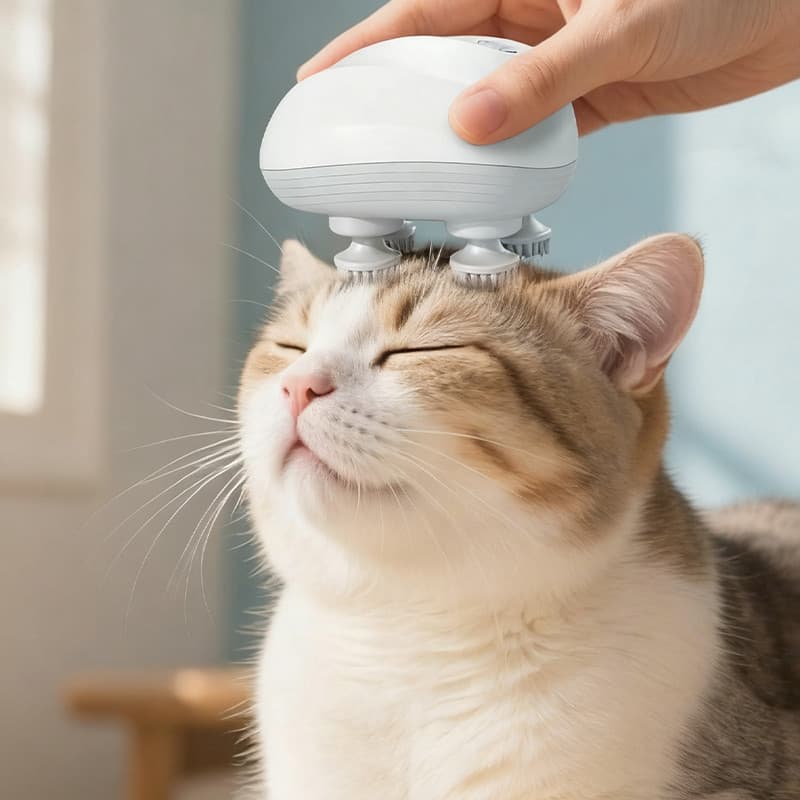 Massageador de gato massageador de cabeça de gato massageador elétrico automático específico para animais de estimação b