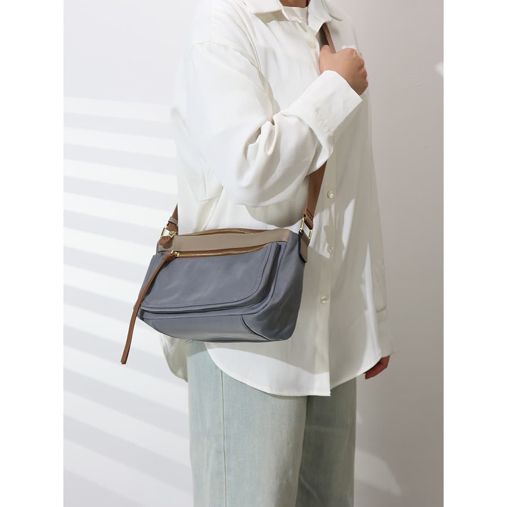 Design prático leve lavagem pano de náilon bolsa feminina All-Match Multi-compartimento Casual saco do mensageiro 2026 n