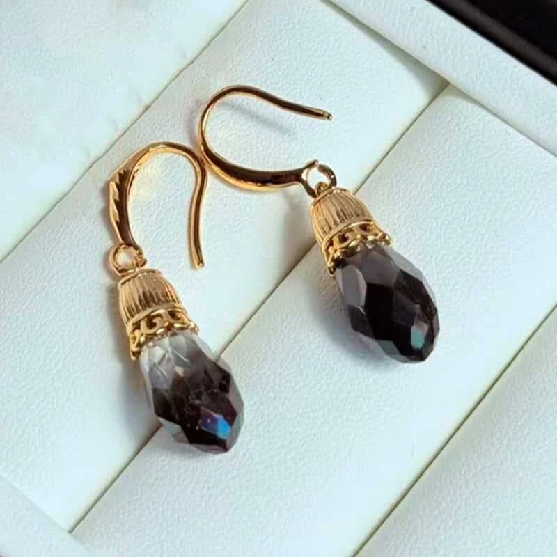 Estilo Medieval ocidental Retro Multi-facetado brincos de cristal luz estilo luxo moda High-End Design exclusivo brincos
