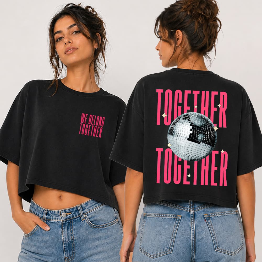 Blusa Cropped Oversized Feminina Algodão Together Together Harry Styles Tour 2026 Pop Turnê One Direction Teen