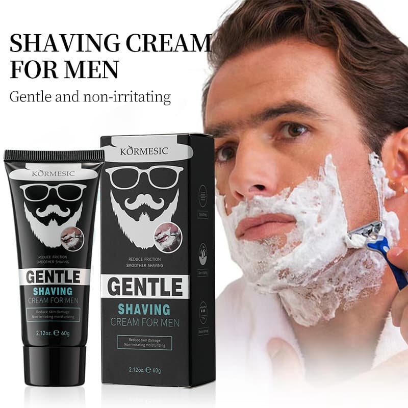 MIIUROSE KORMESIC Creme de barbear masculino suave e não irritante, espuma rica, cuidado com a pele durante o barbear, c