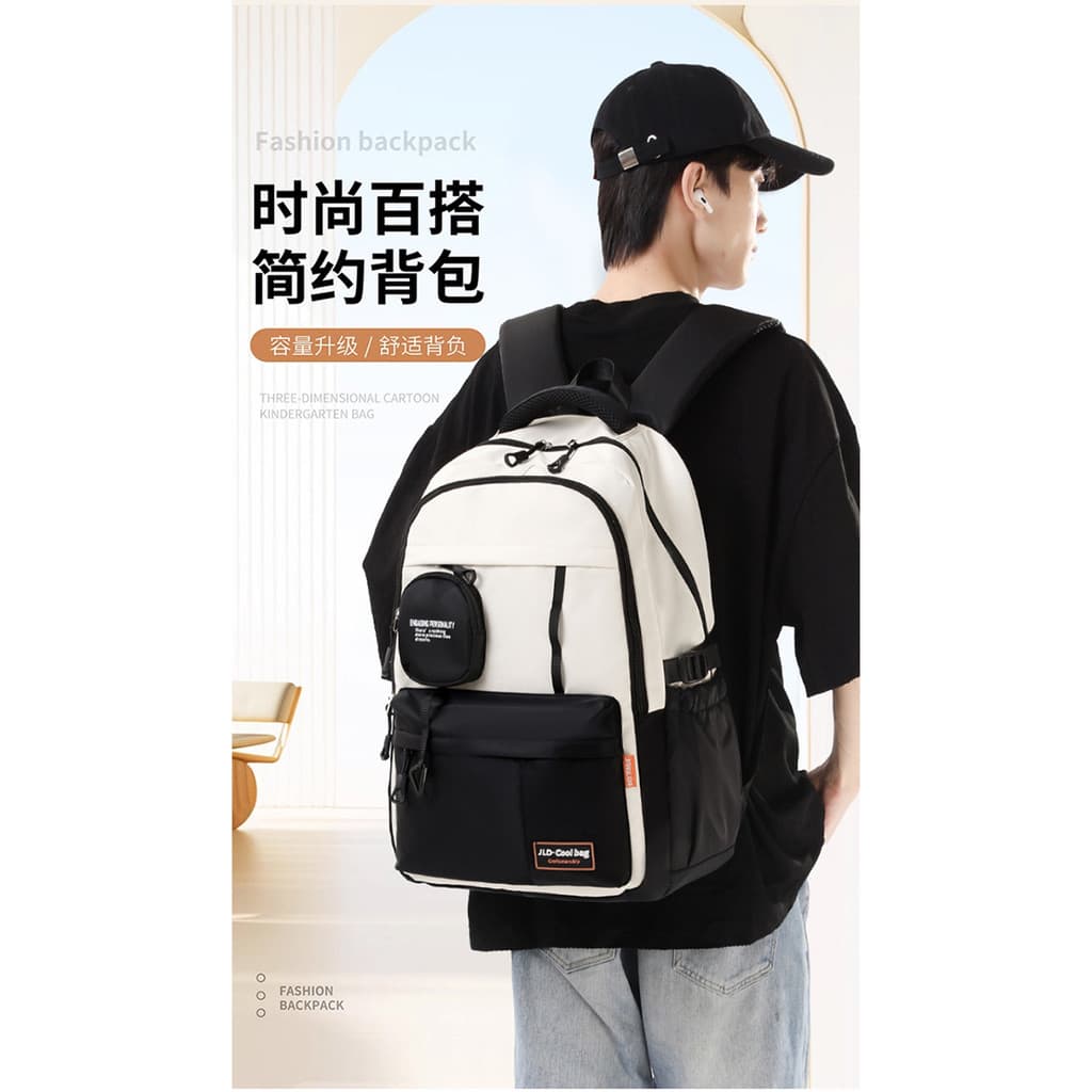 Mochila escolar masculina, estudante do ensino médio, grande capacidade, forte, durável, estudante do ensino médio, meni
