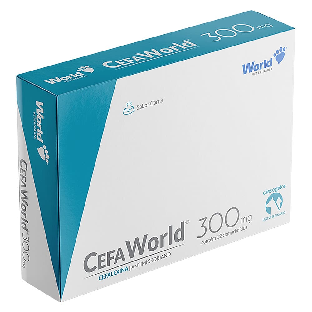 Cefaworld Dermatológico Cães e Gatos 300 mg c/ 12 comp.