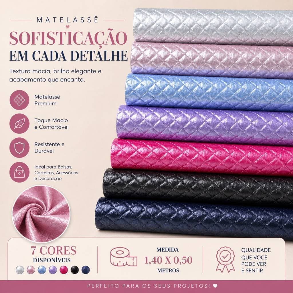 Tecido Corino Matelassê para Bolsas e Estofados de Luxo