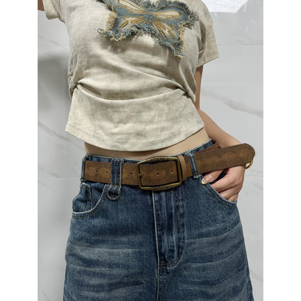 cinto masculino cinto masculino couro de miçanga country masculino Y2k Feminino Hot Girl com Saia Retro Cinto Marr