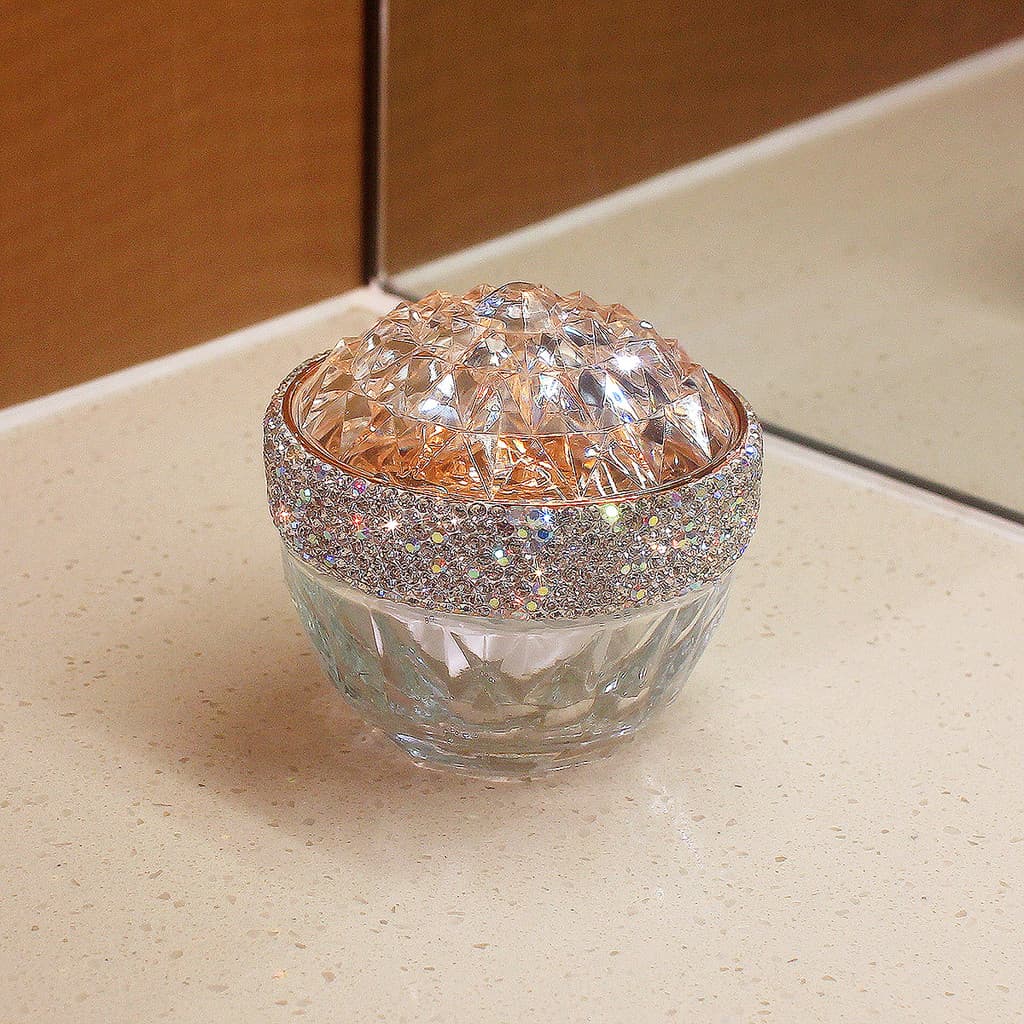 High-End diamante-cravejado cristal líquido fundação sub-engarrafamento portátil viagem caixa de armazenamento de cosmét