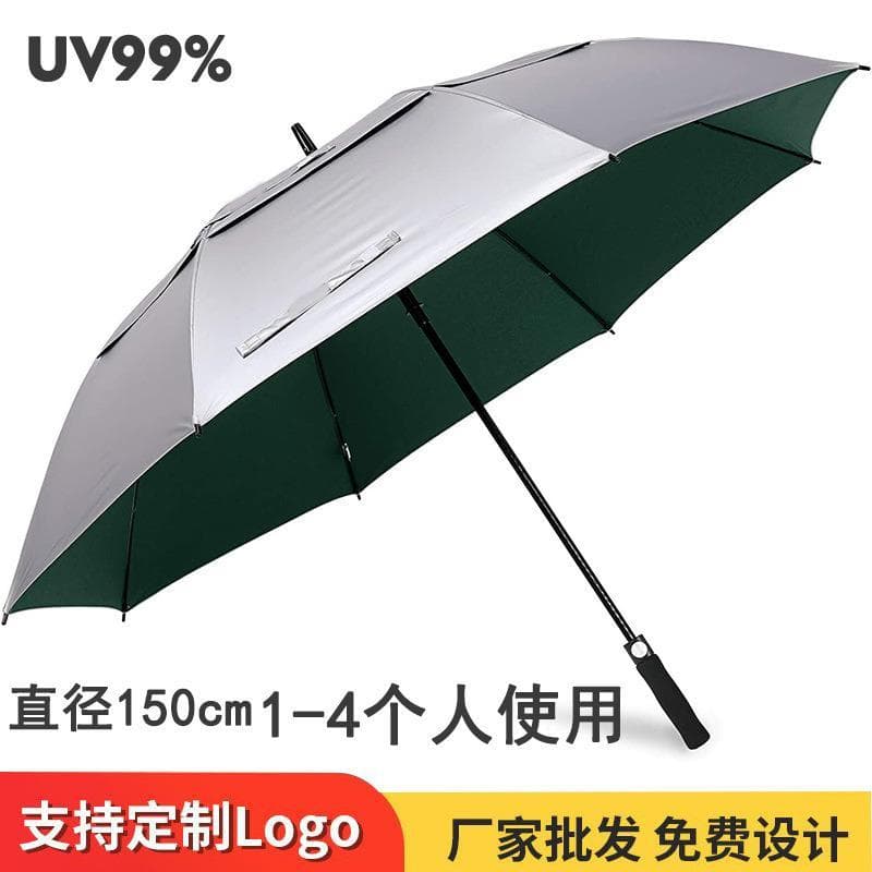 Automático Oversized titânio prata cola olho chuva dupla utilização Anti-ultravioleta protetor solar guarda-chuva alça r
