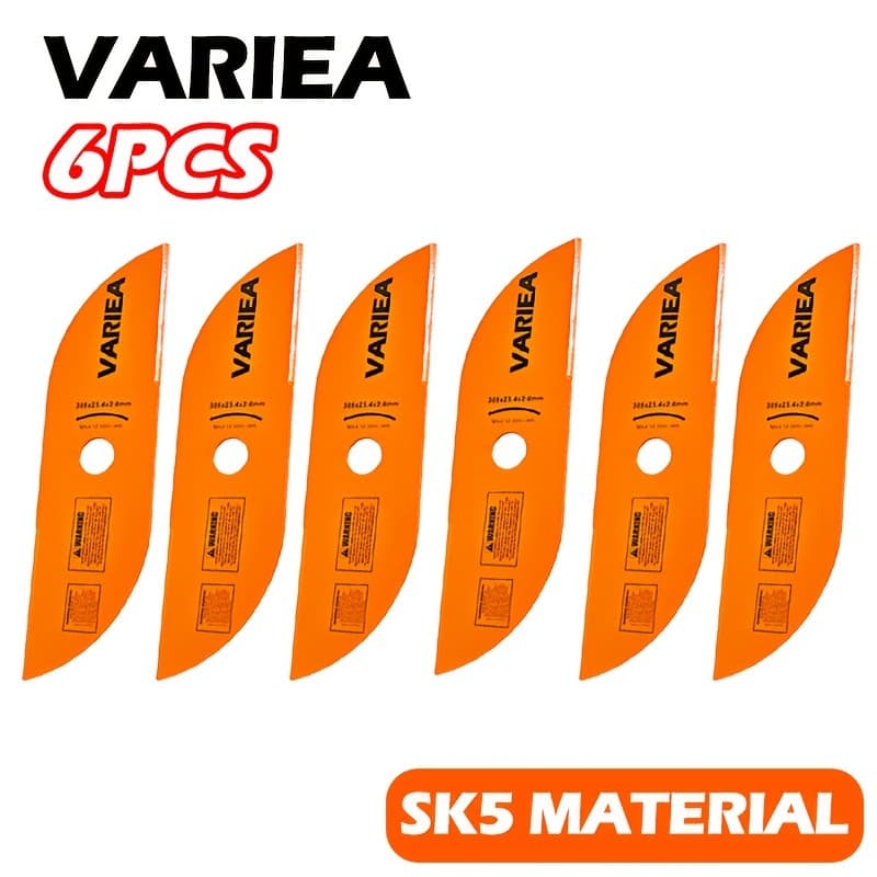 VARIEA-6pcs Cortador de grama de alta qualidade Lâmina Universal de 12 polegadas, usando Material forte SK5, longa vida