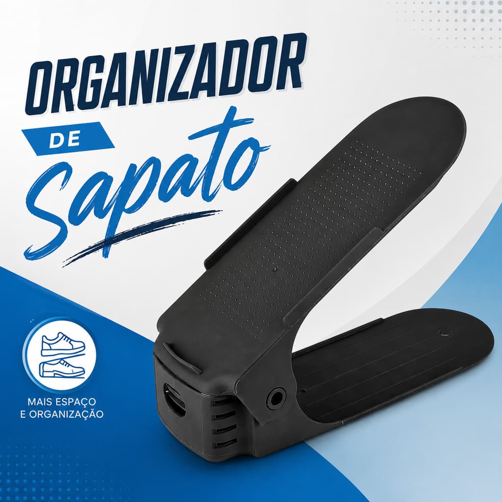 Kit 10 ou 20 Organizador de Sapatos Ajustável Antiderrapante Sapateira Porta Sapato