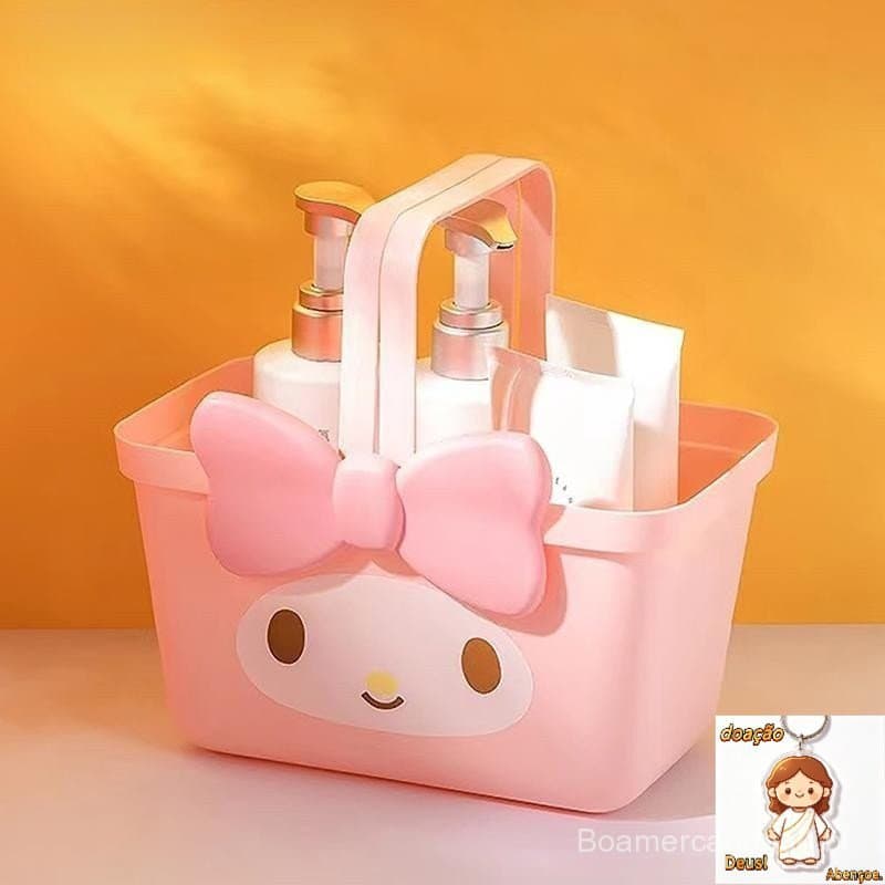 Cesta de Armazenamento de Lanches de Desenho Animado Kawaii Sanrio Cinnamoroll Hello Kitty My Melody Cesta de Mão