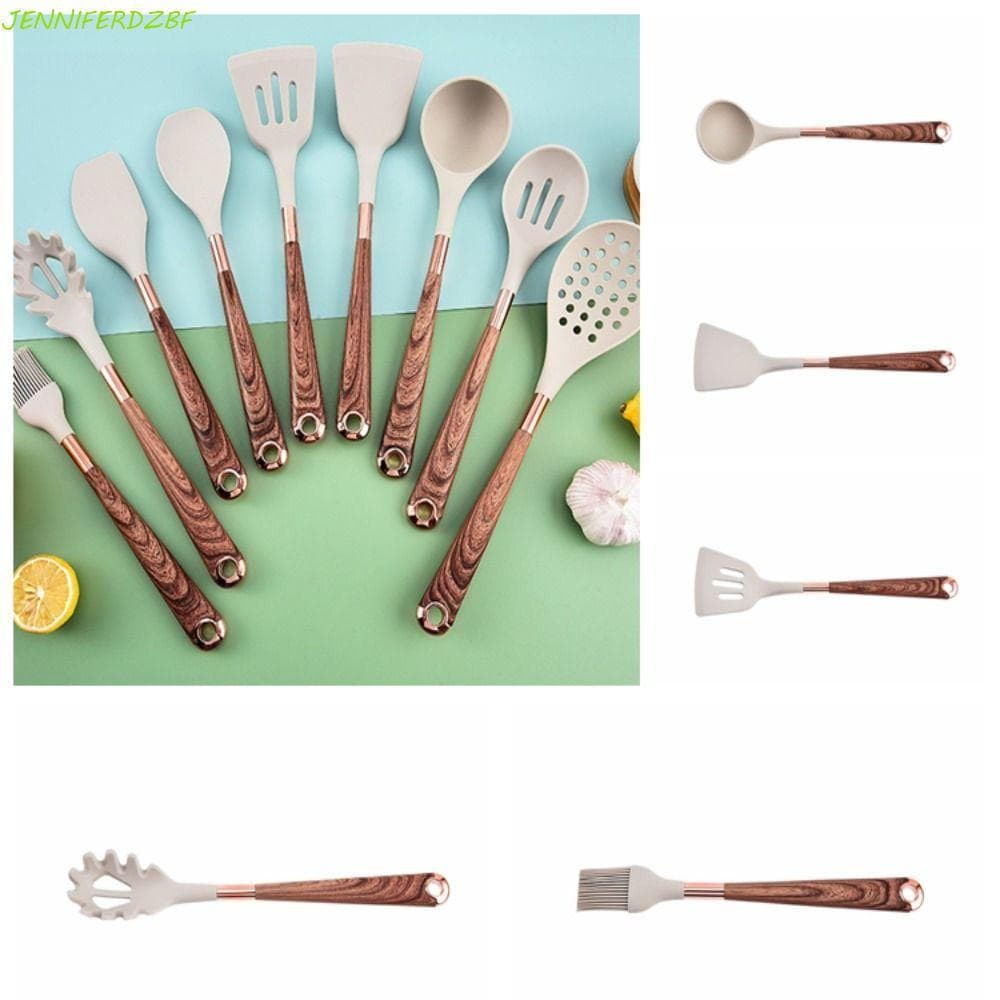 Conjunto De Ferramentas De Cozinha JENNIFERDZBF , Espátula De Fritura De Silicone Com Cabo Longo ,