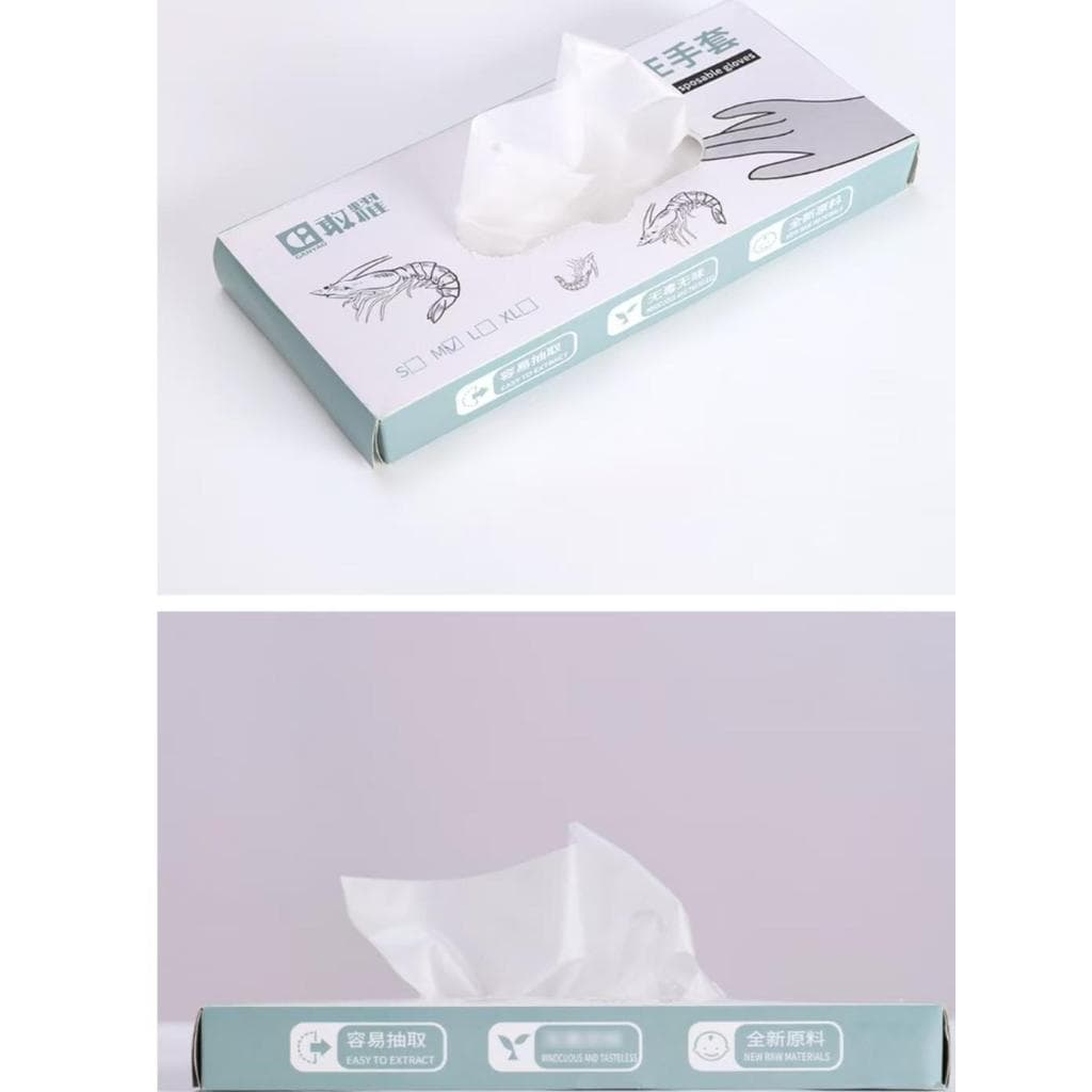 Luvas descartáveis de alta elasticidade para cabeleireiro, resistente ao desgaste, TPE, uso de cozinha, caixa removível,