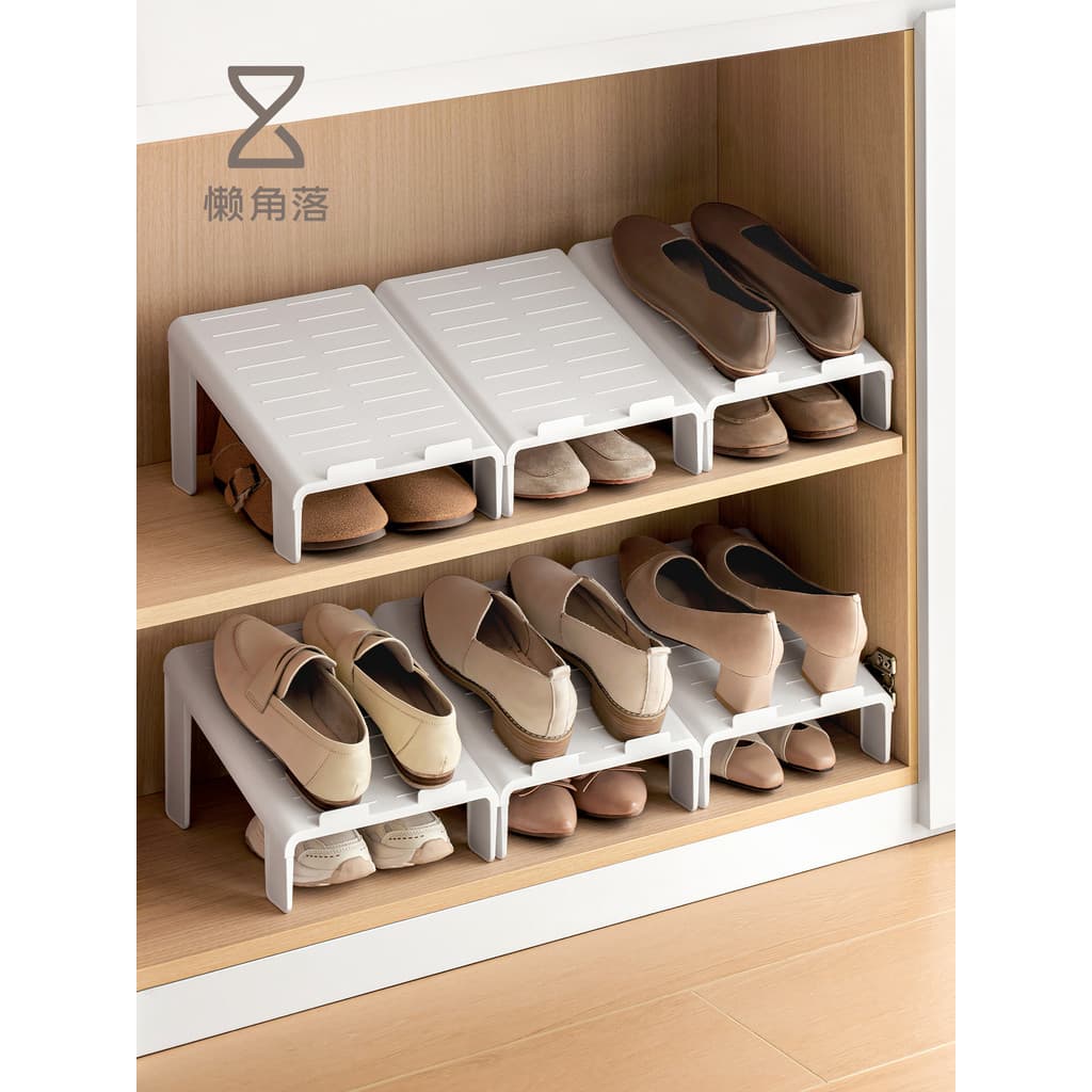 Rack de sapato de canto preguiçoso armário de sapato divisória em camadas rack de armazenamento de sapato simples caixa
