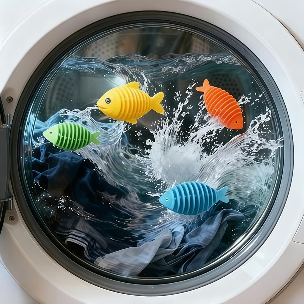 Bola de lavanderia de peixe pequeno Anti-emaranhamento atada bola de descontaminação mágica ferramenta útil máquina de l