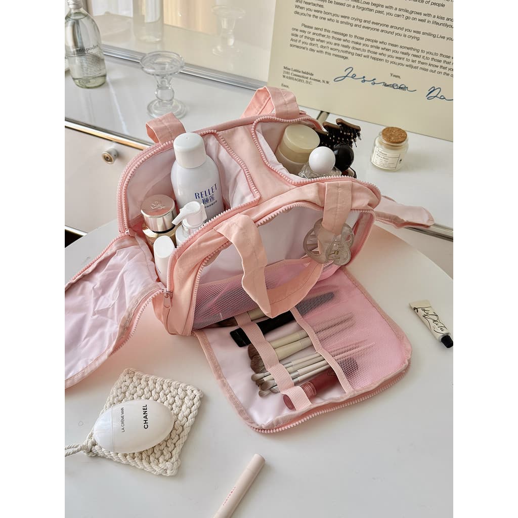 Saco cosmético feminino 2026 novo estilo High-End partição saco de armazenamento portátil passeio viagem saco de higiene