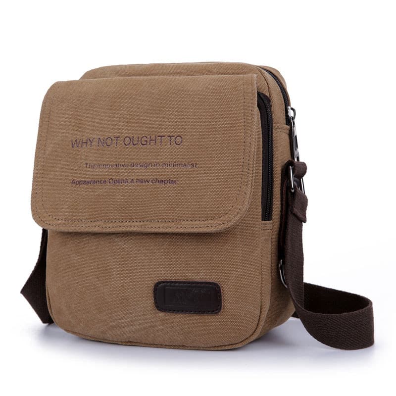 Homens bolsa de ombro lona lazer viagem multifuncional pequena mochila Retro saco do mensageiro ins versão coreana simpl