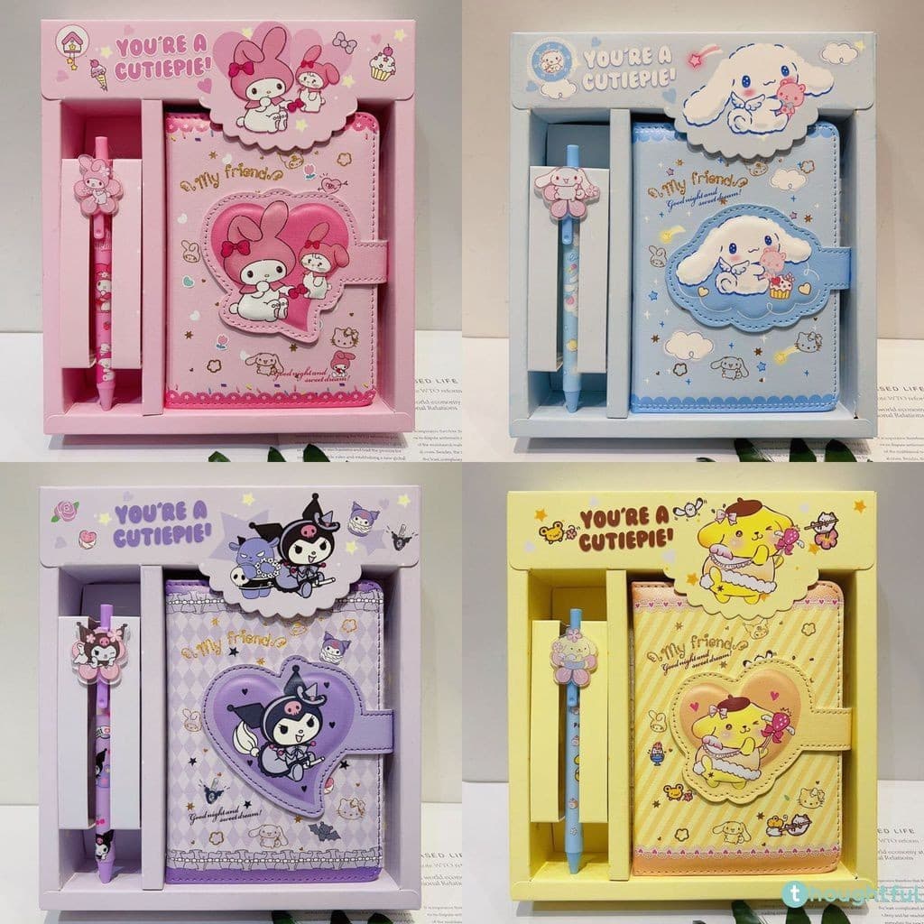 Conjunto de Cadernos Sanrio Cute Kuromi Cinnamoroll My Melody, 100 Páginas, Planejador Semanal/Diário, Agenda, Material