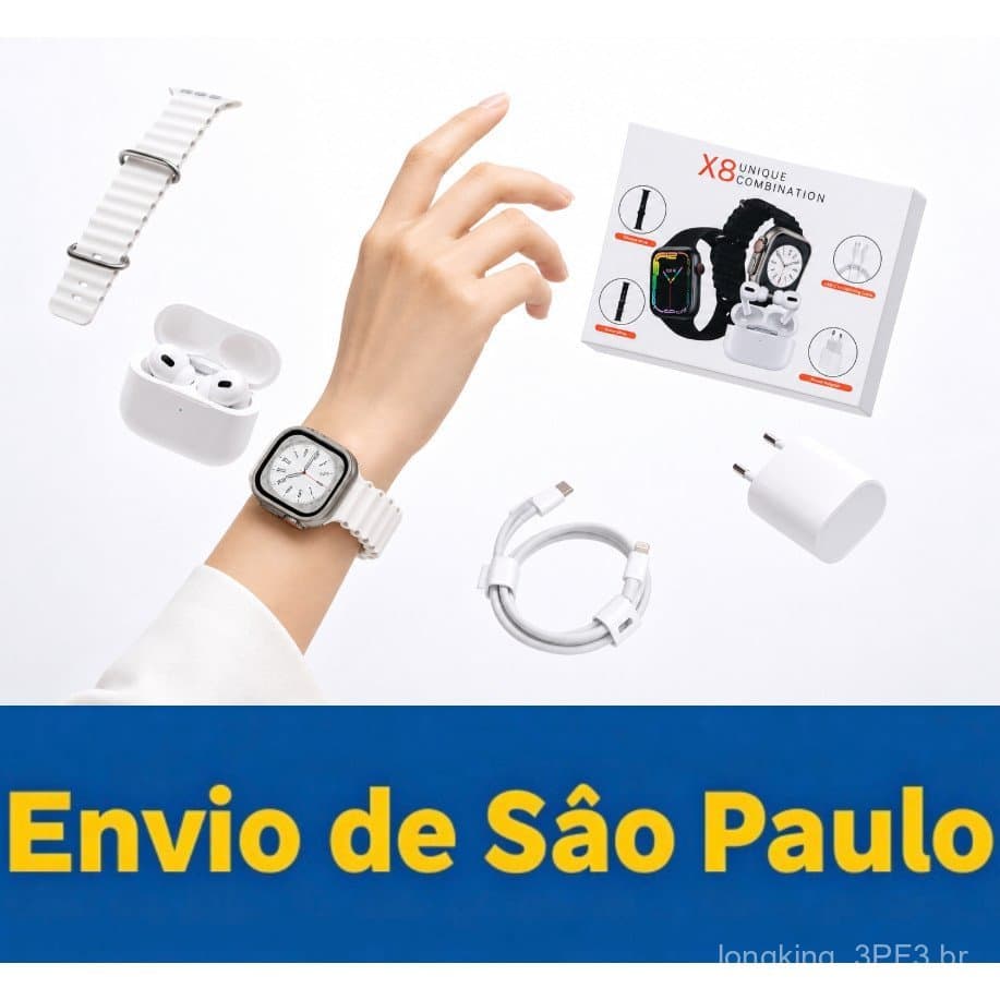 [Novo produto de 2026] Smartwatch Esportivo X8 Edição Limitada Conjunto Exclusivo de Relógio Inteligente e Fone de Ouvid