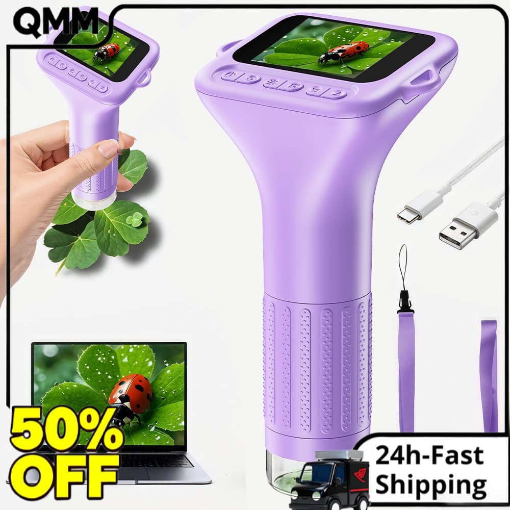 Microscópio Digital Infantil 1000X , Tela IPS De 2 Polegadas , Lente De 2MP , Câmera , Vídeo , Presente De Aniversário P