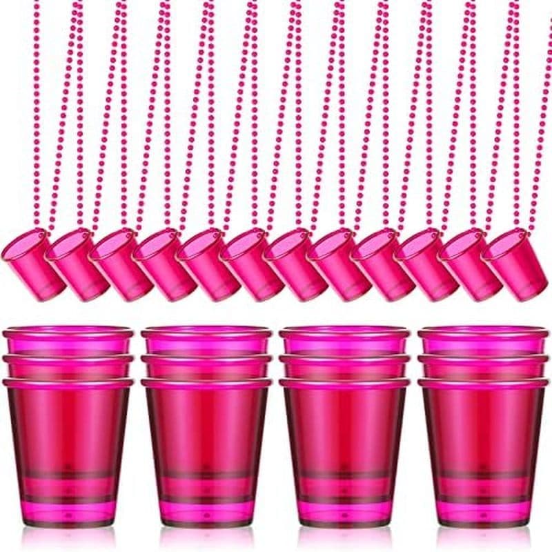 24 Peças De Copo De Tiro Em Colar De Contas De Plástico Festa De Despedida De Solteira Equipe Suprimentos Para Homens E