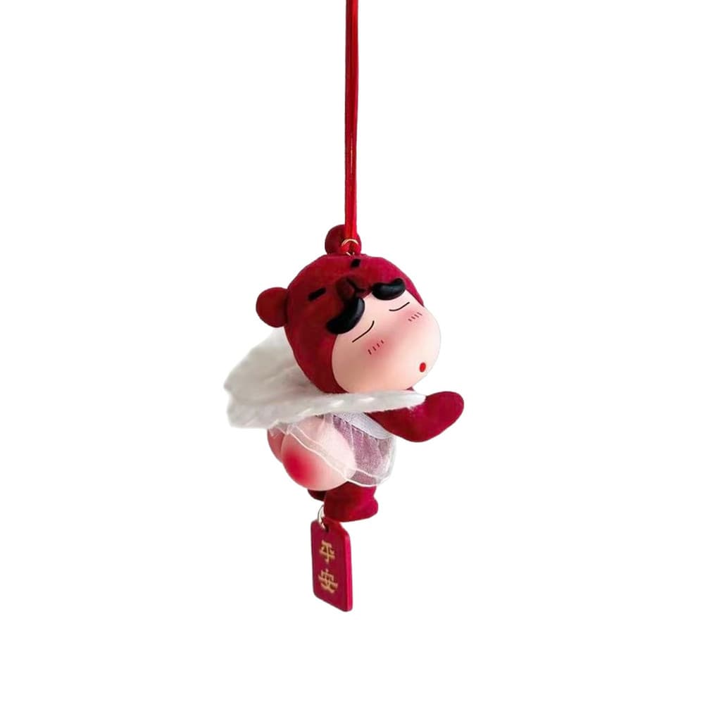 Ornamento de Morango para Carro, Pingente de Urso Fofo, Anjo Shin-chan
