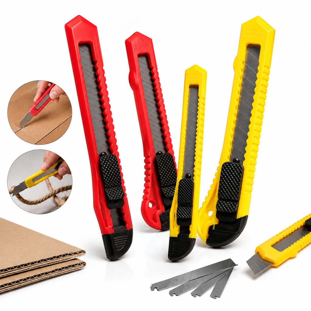 Kit Estilete Profissional Bomvink 4 Peças Retrátil Com Trava