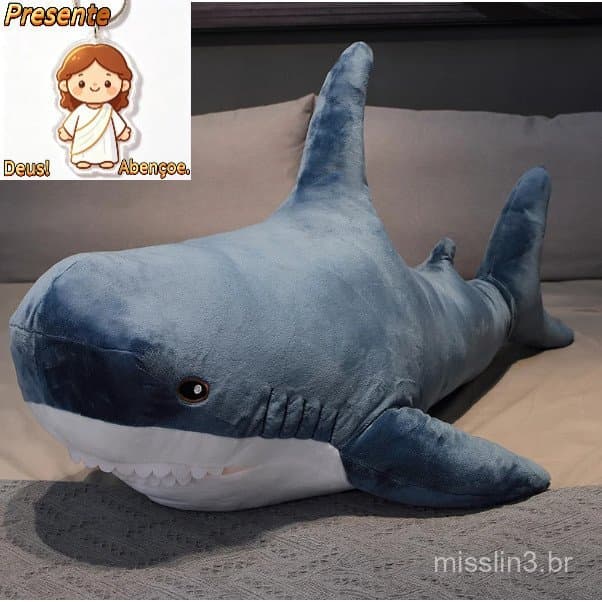 O Maior Tubarão de Pelúcia 150 cm / 120 cm / 90 cm / 50 cm Travesseiro Almofada Gigante Fofo Longo Dorminhoco Dormir Mor