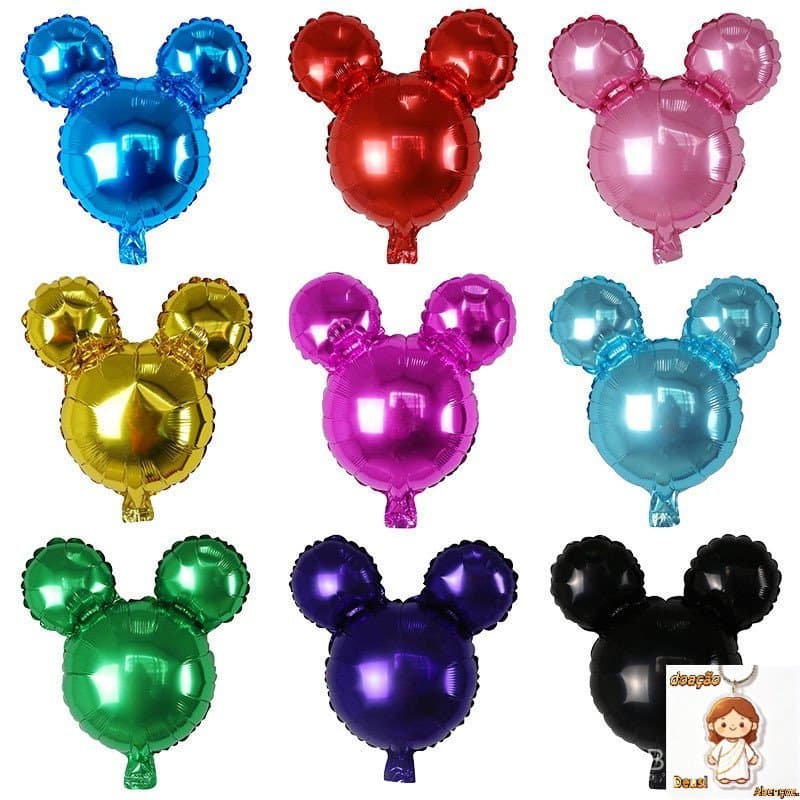 Desconto 10Pcs Desenho Animado Colorido Mickey Minnie Head Balloons Feliz Aniversário Decorações Air Globos Kid Toys Gif