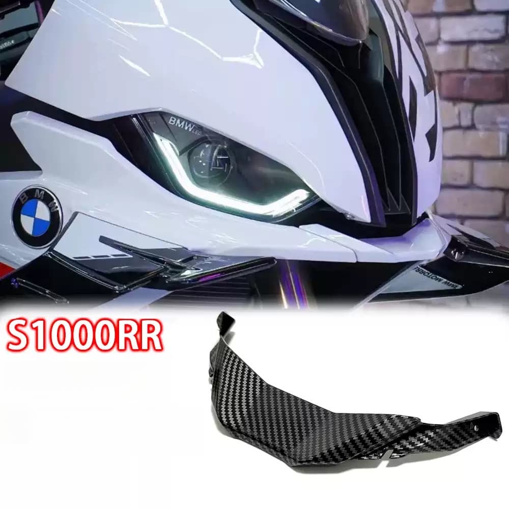 Spoiler dianteiro para motocicleta BMW S1000RR/M1000RR, carenagem aerodinâmica com asa fixa para corrida.