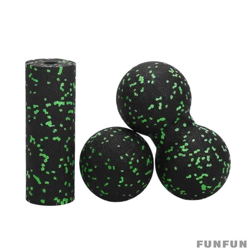 [Funfun] Conjunto De Bola De Massagem De Tecido Profundo De 3 Peças , Espuma De Relaxamento Muscular , Rolo Liberação Mi