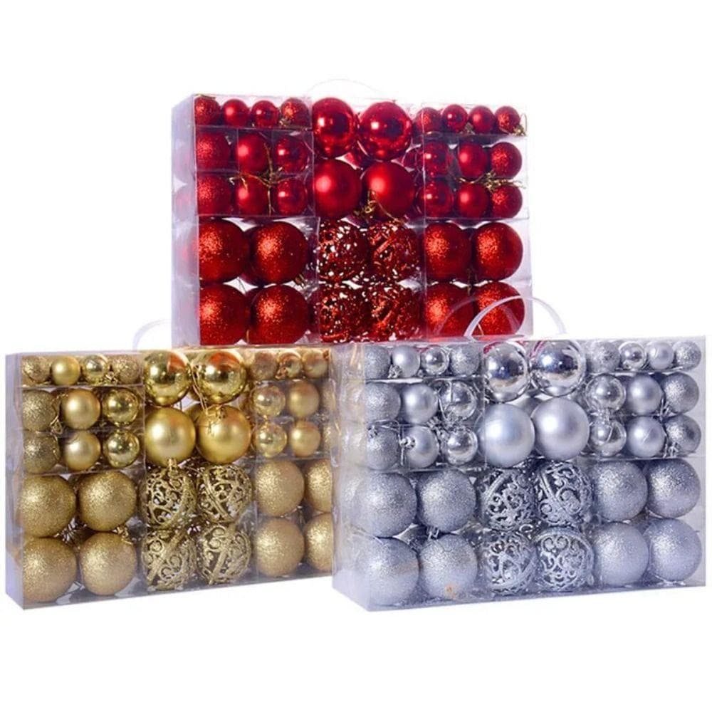 SUNDANCE 100 Pçs/Caixa Conjunto De Bola De Natal , Pendurado Decorativa De Árvore De Várias Cores , Fosco