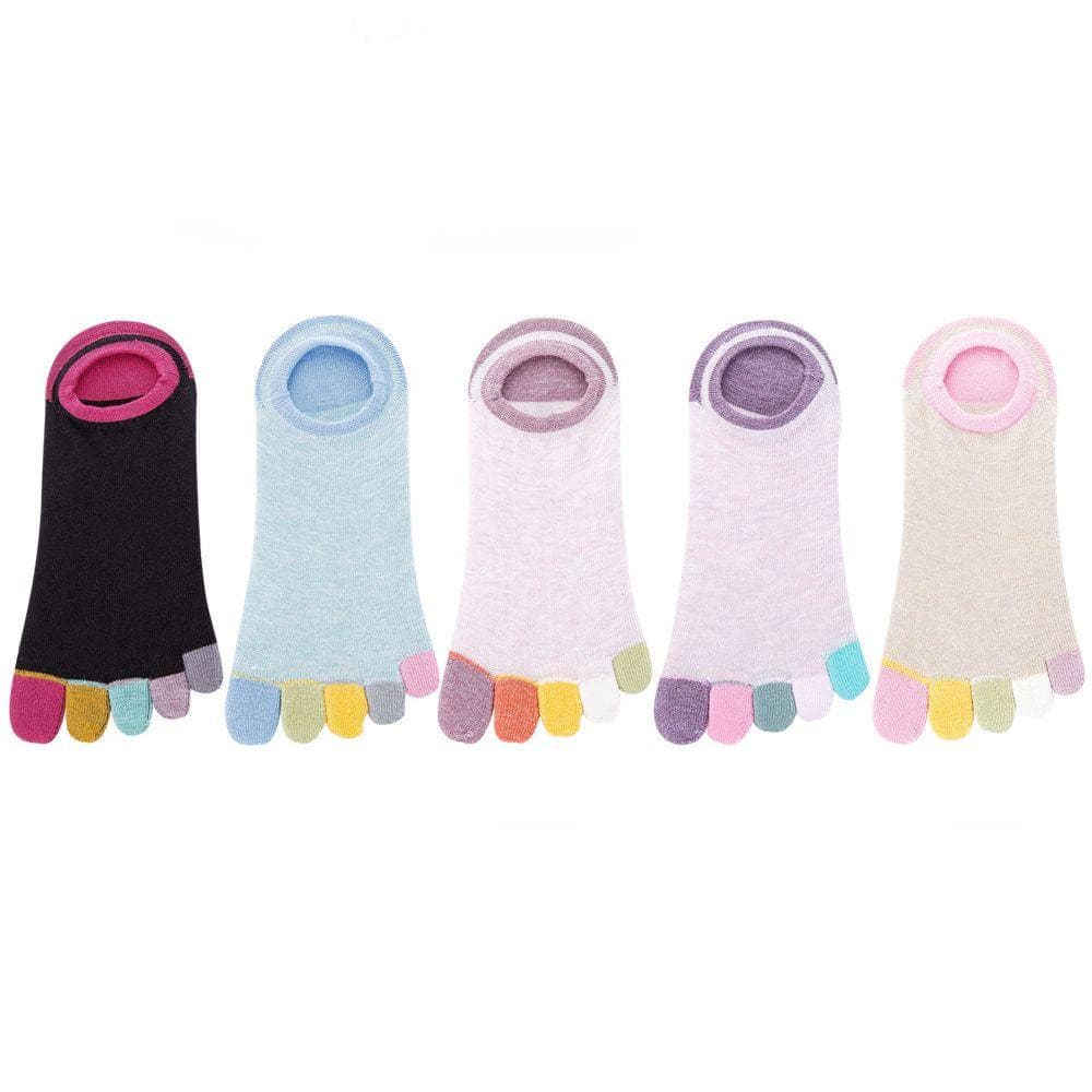 Meias KENTONSD Toe Yoga Mulheres Suadas Invisíveis Antiderrapantes Barco