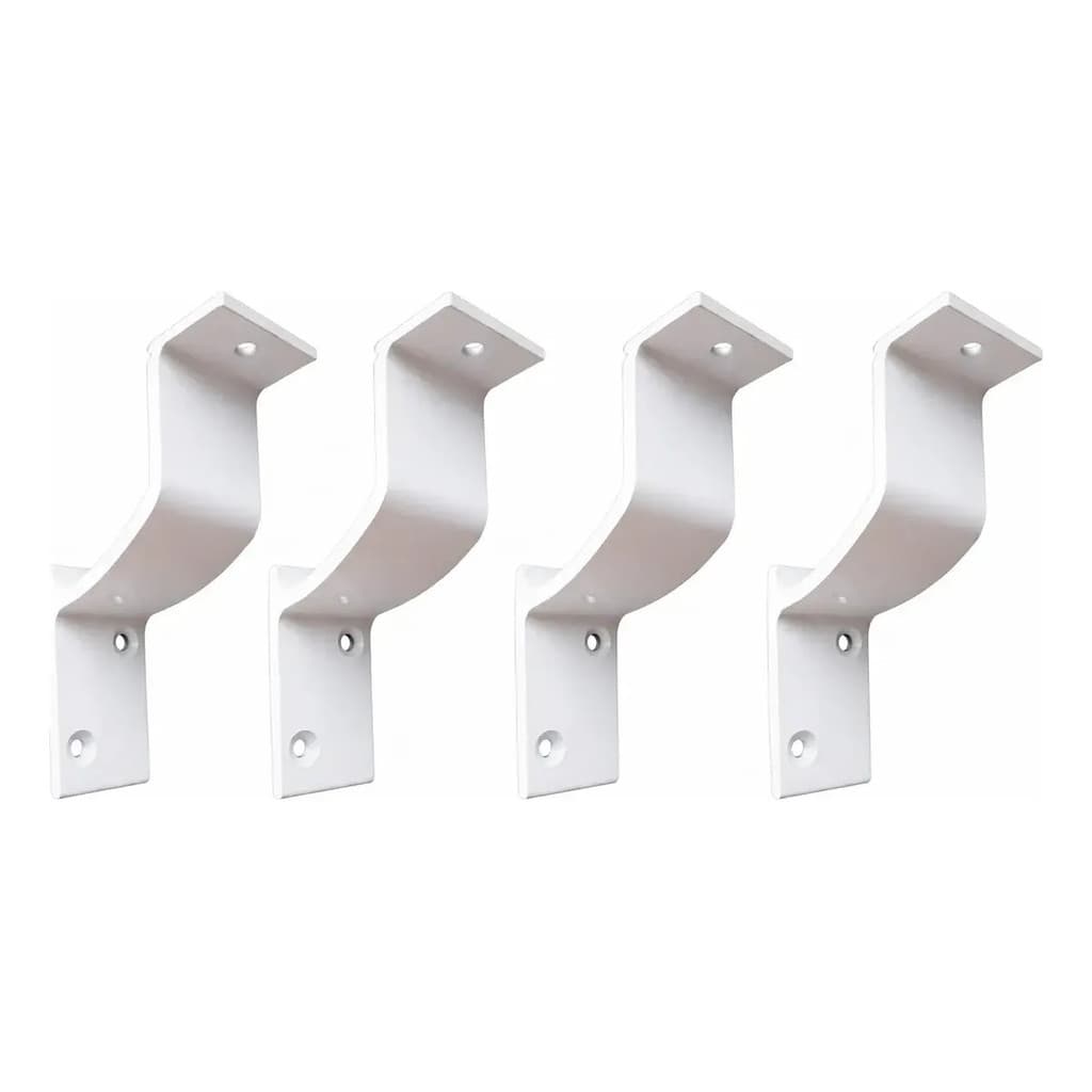 Suporte Corrimão Em Alumínio Cor Branco - Kit 4 Unidades