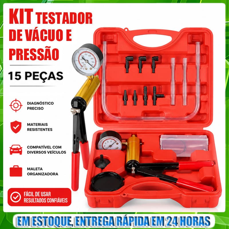 Kit De Teste De Bomba De Vácuo De 15 Peças Para Sangramento De Freio Automotivo-Ferramenta Manual Profissional