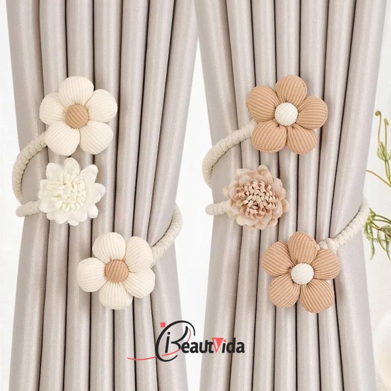 BOLONI 2 Peças De Amarração De Cortina De Flores , Suporte Em Forma De Flor , Clipe Criativo Fofo