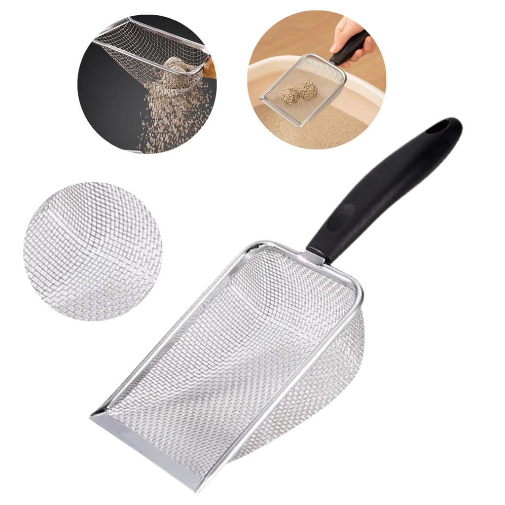 Pá Higiênica Inox Para Caixa De Areia De Gatos Premium