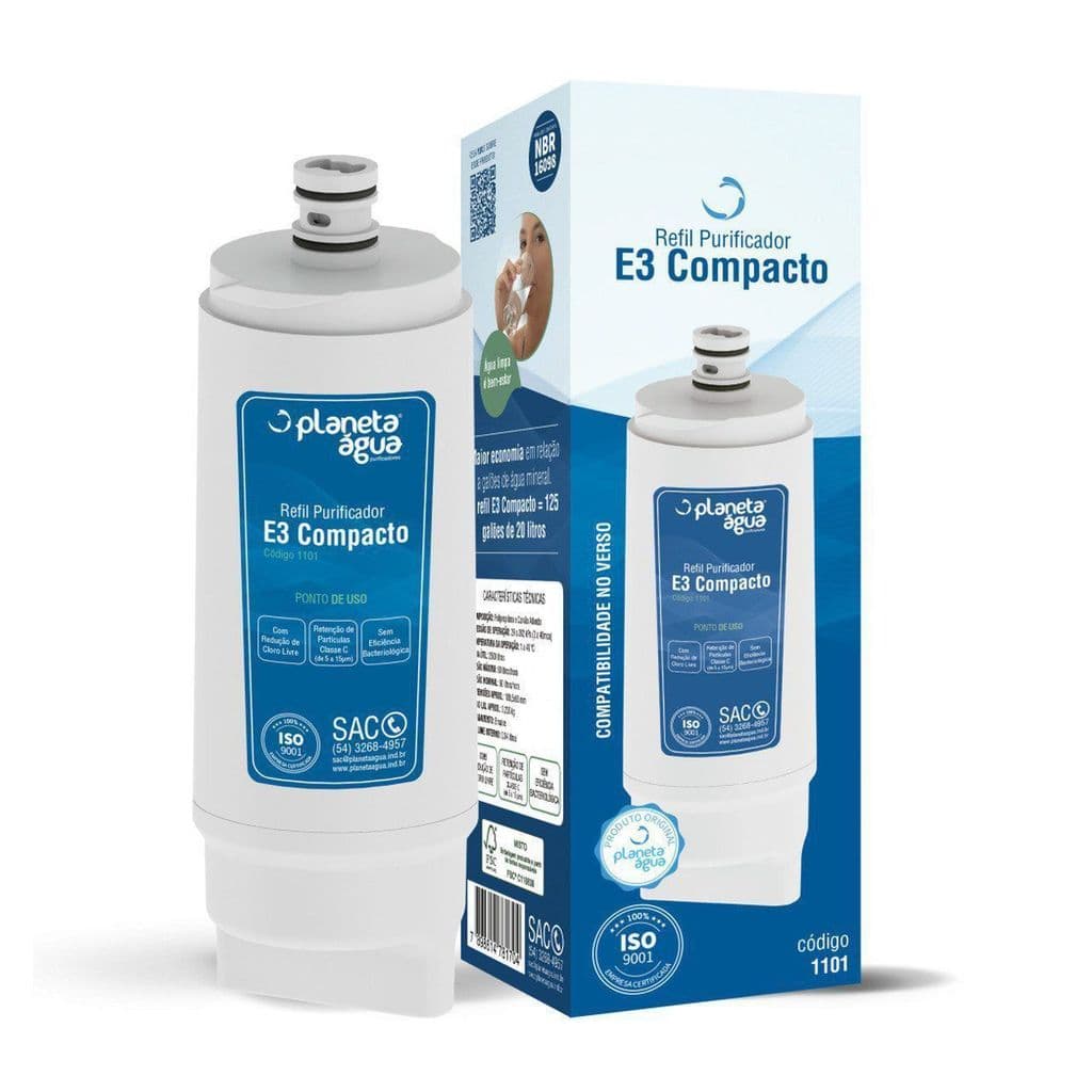 Refil Filtro Planeta Água E3 Compacto para Purificador de Água IBBL Avanti e MIO - Compatível