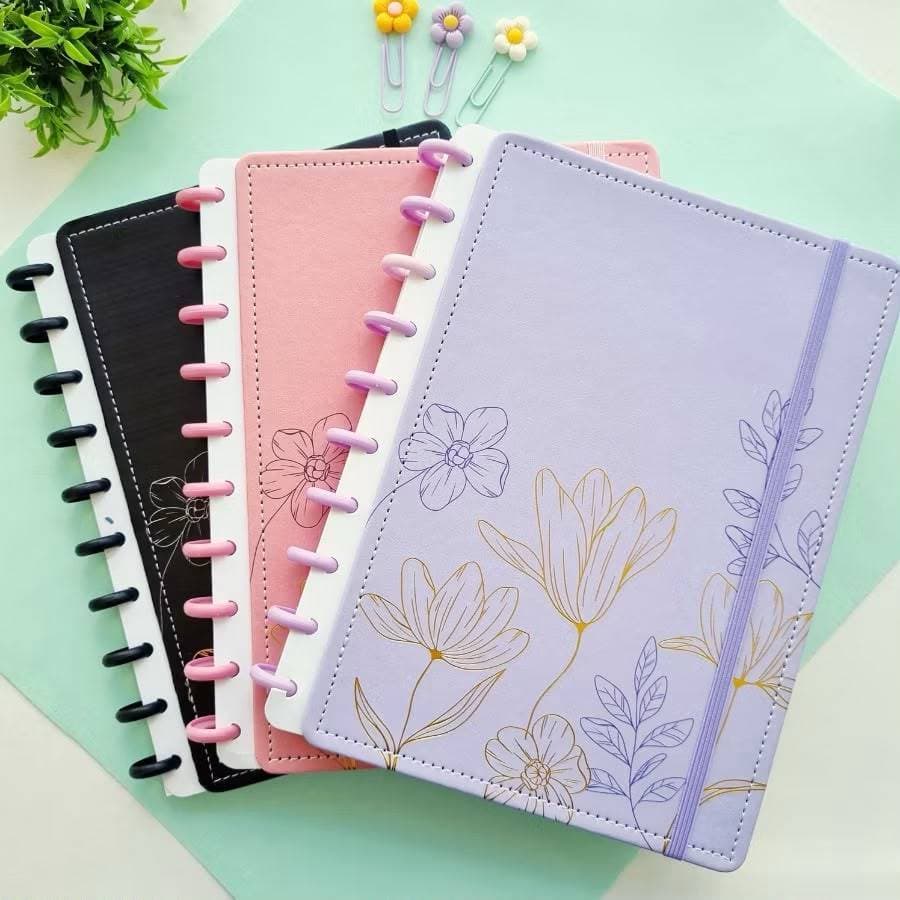 Caderno Inteligente Recarregável A4 B5 A5 Floral 80 Folhas Capa Dura