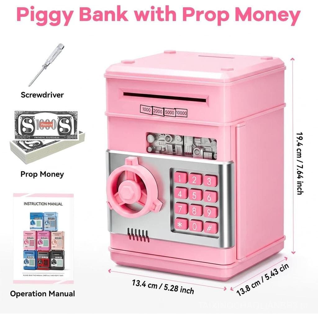 Cofrinho Infantil para Meninas - Brinquedos para Meninas de 5 a 10 Anos - Presentes de Aniversário - Cofrinho Eletrônico