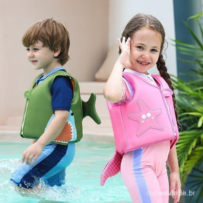 Colete de Natação Infantil de Desenho Animado Jaqueta de Flutuabilidade Meninos Meninas Anel de Flutuação Maiô Piscina P