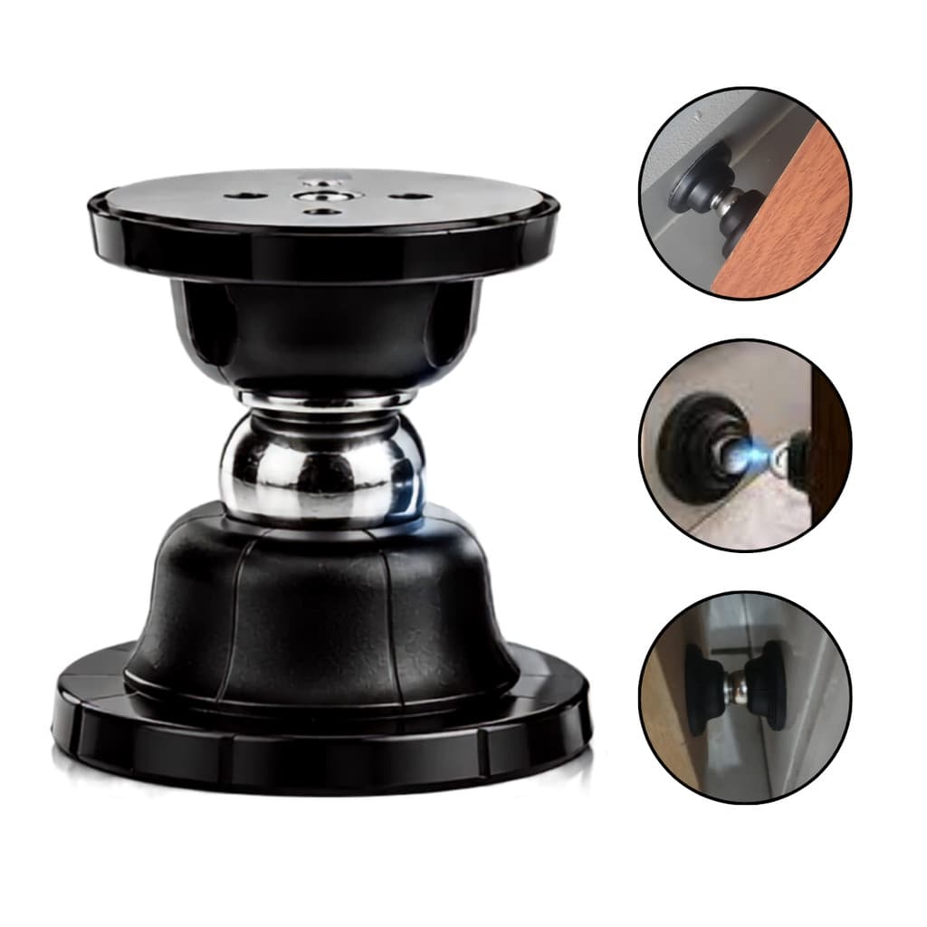 Kit 1/2/3 Fixador Batente Magnético de Porta Inox, Trava Porta, Adesivo Anti Impacto Sem Perfuração