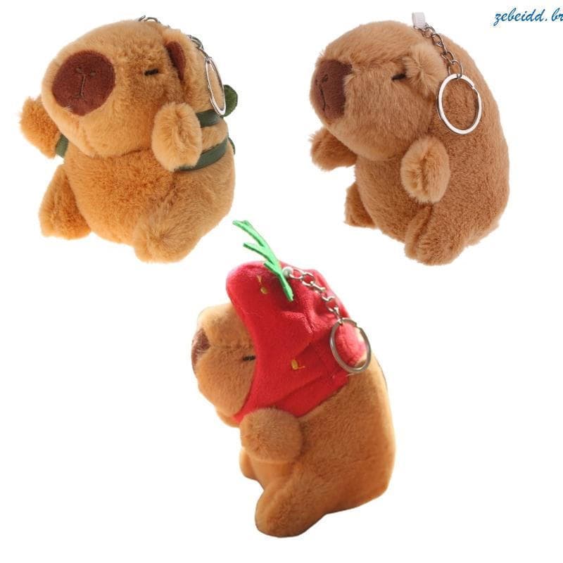 zebeidd Bonito Pelúcia Capivara Charme Chaveiro Pingente Carro Mochila