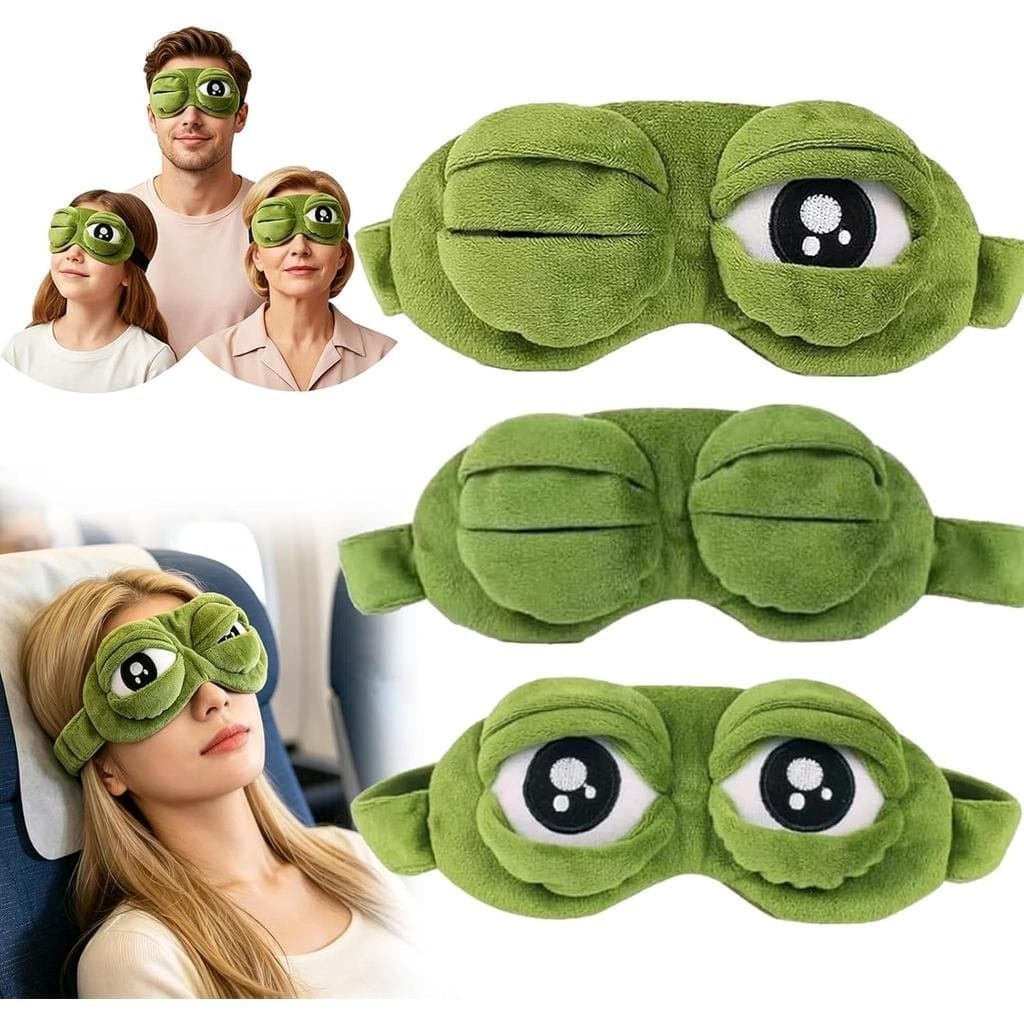 Máscara de Sapo 3D, Máscara Engraçada 3D, Máscara de Olhos de Sapo Macia e Confortável com Alças Ajustáveis, Ideal para