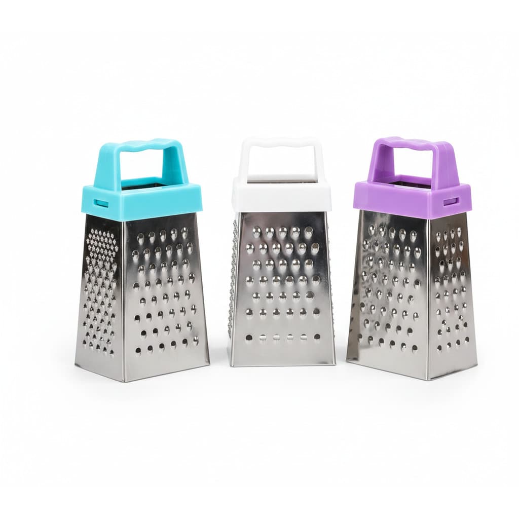 Kit 3 Mini Ralador Multifuncional Inox 4 Faces Queijo Legumes Alho Genérico D447-KC-44558