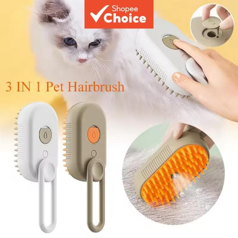 Spray Autolimpante Recarregável Para Animais De Estimação , Escova De Massagem De Silicone Remoção De Pelos De Cães E Ga
